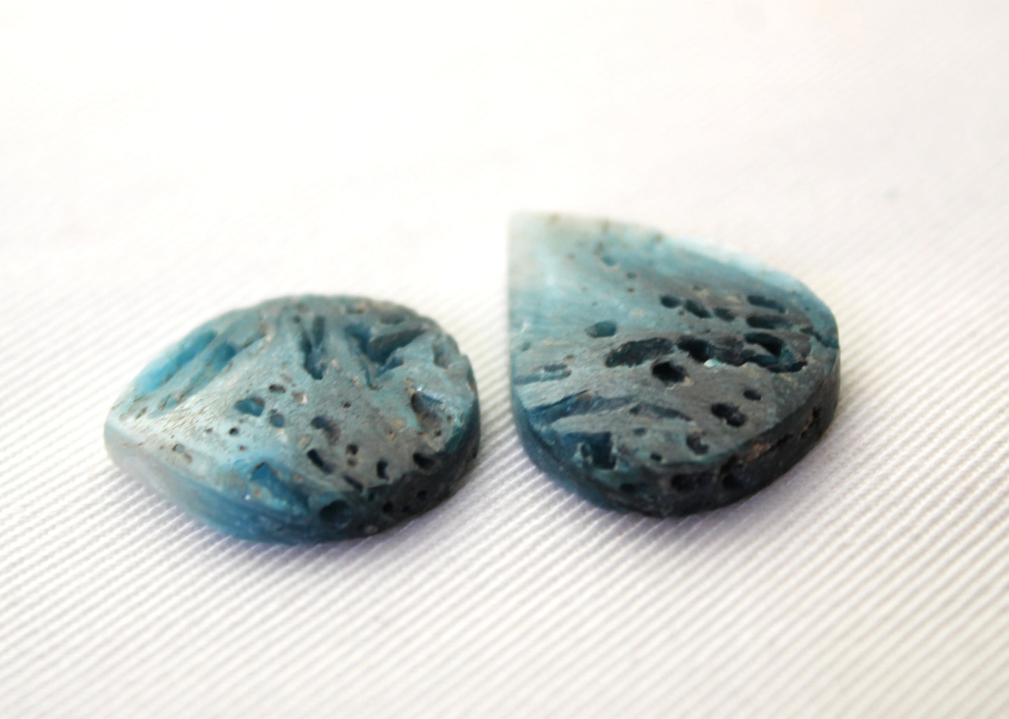 TWO Blue Ice Agate Cabochon Gemstone