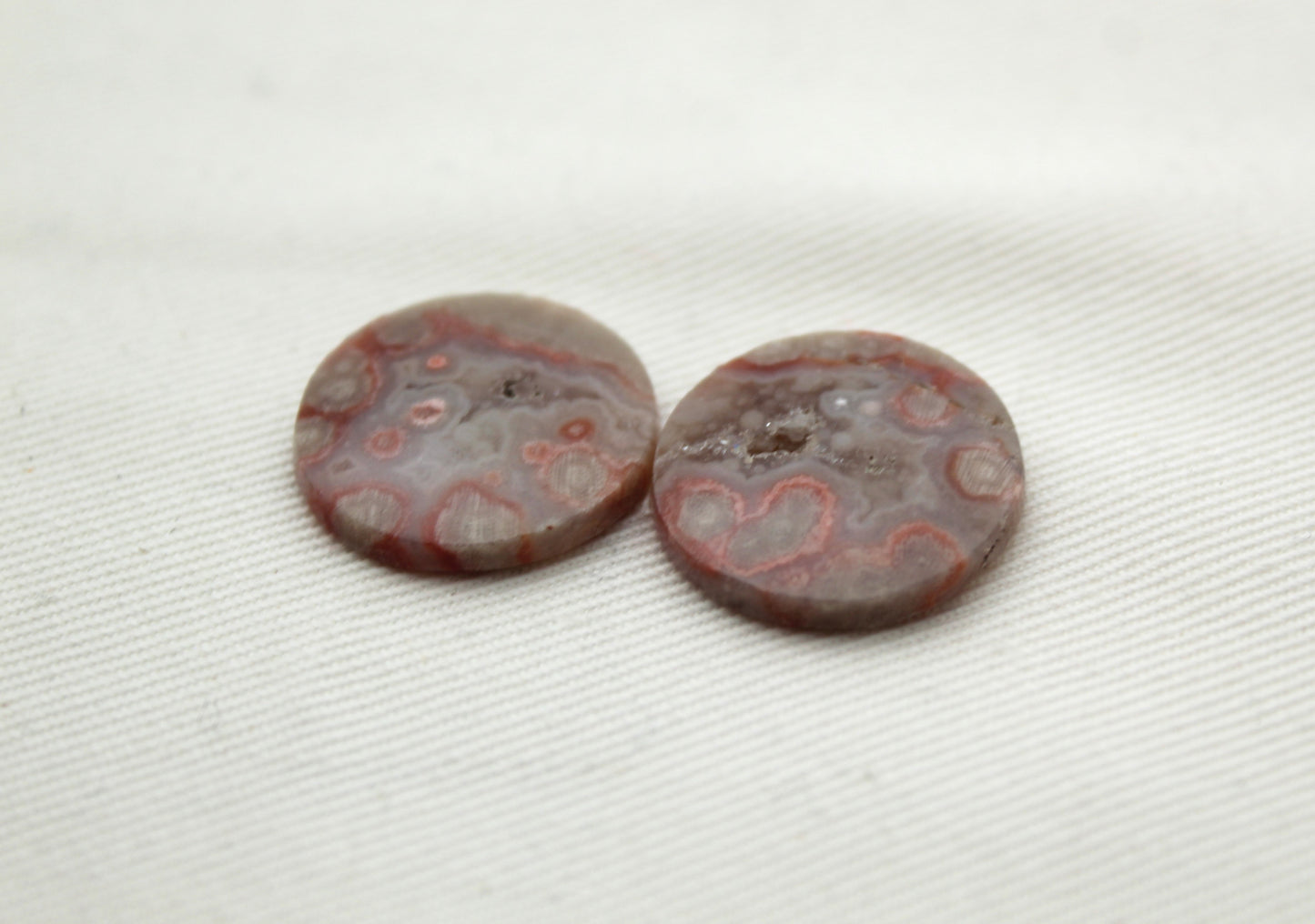 Orbicular Jasper Cabochon Pair Gemstones round