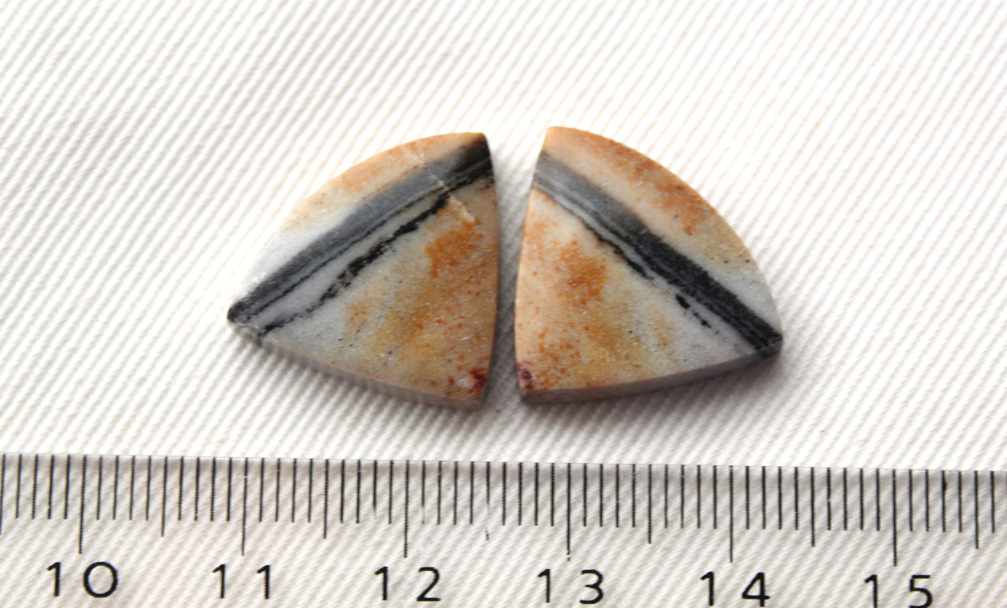 Pair of striped Jasper Cabochons