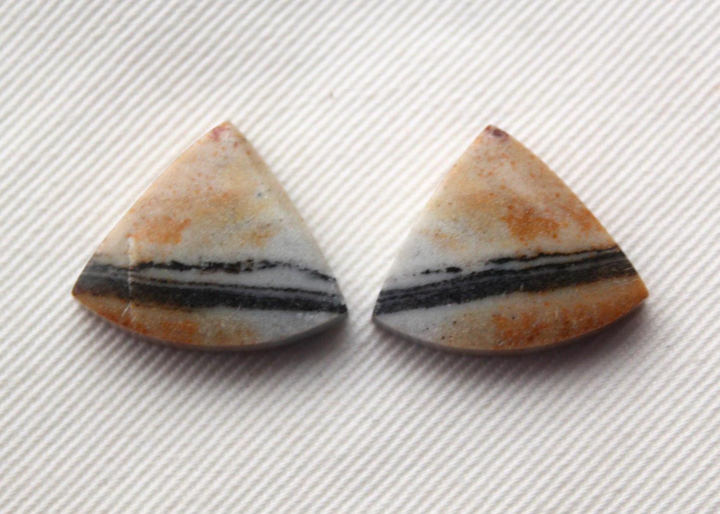 Pair of striped Jasper Cabochons