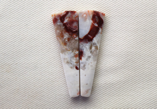 Indonesian Red Jasper Cabochon triangle pair