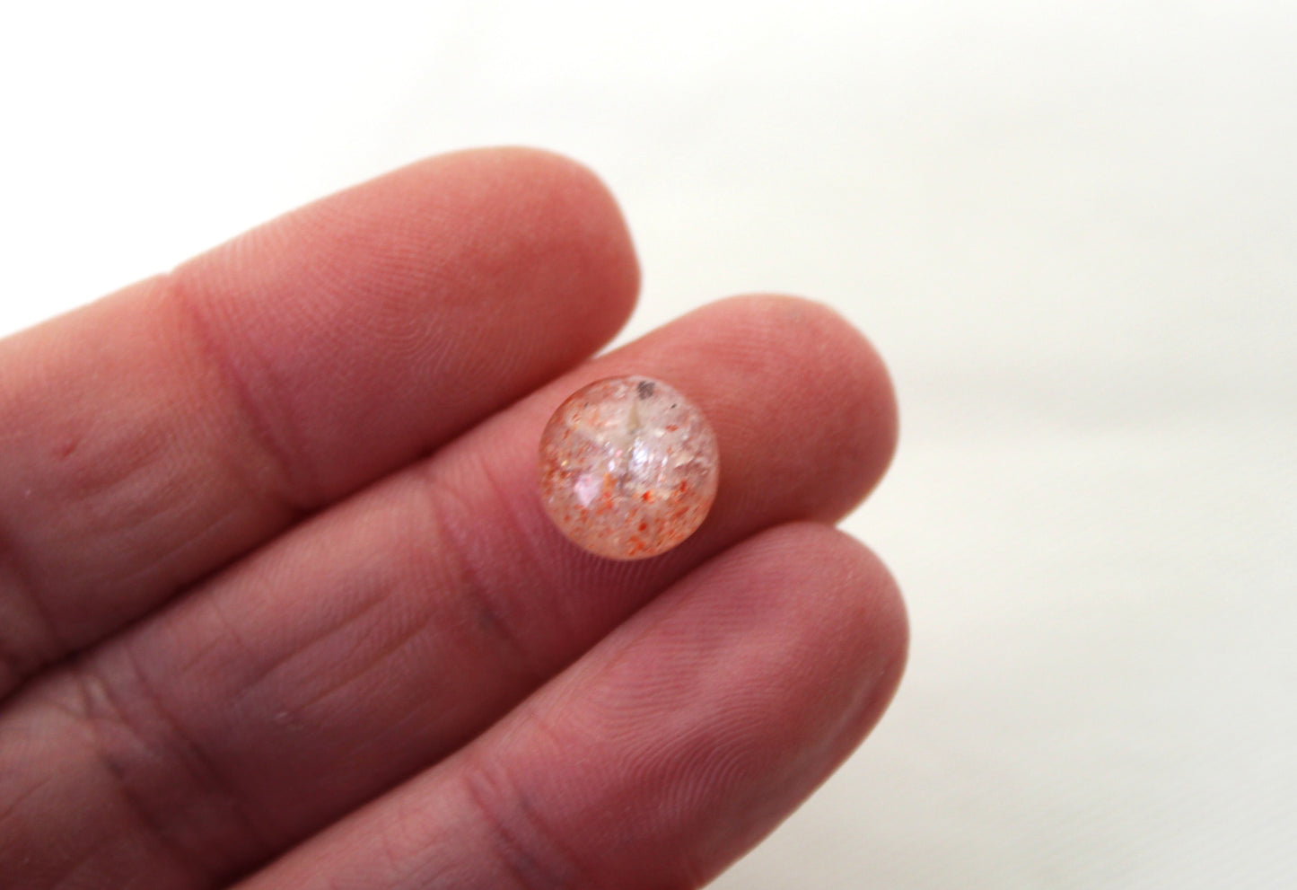 TWO Sunstone cabochons 10MM Gemstones round