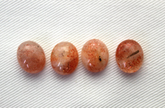 FOUR Sunstone cabochons 10x12 MM Gemstones Oval