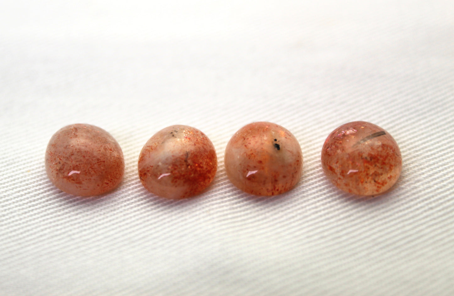 FOUR Sunstone cabochons 10x12 MM Gemstones Oval