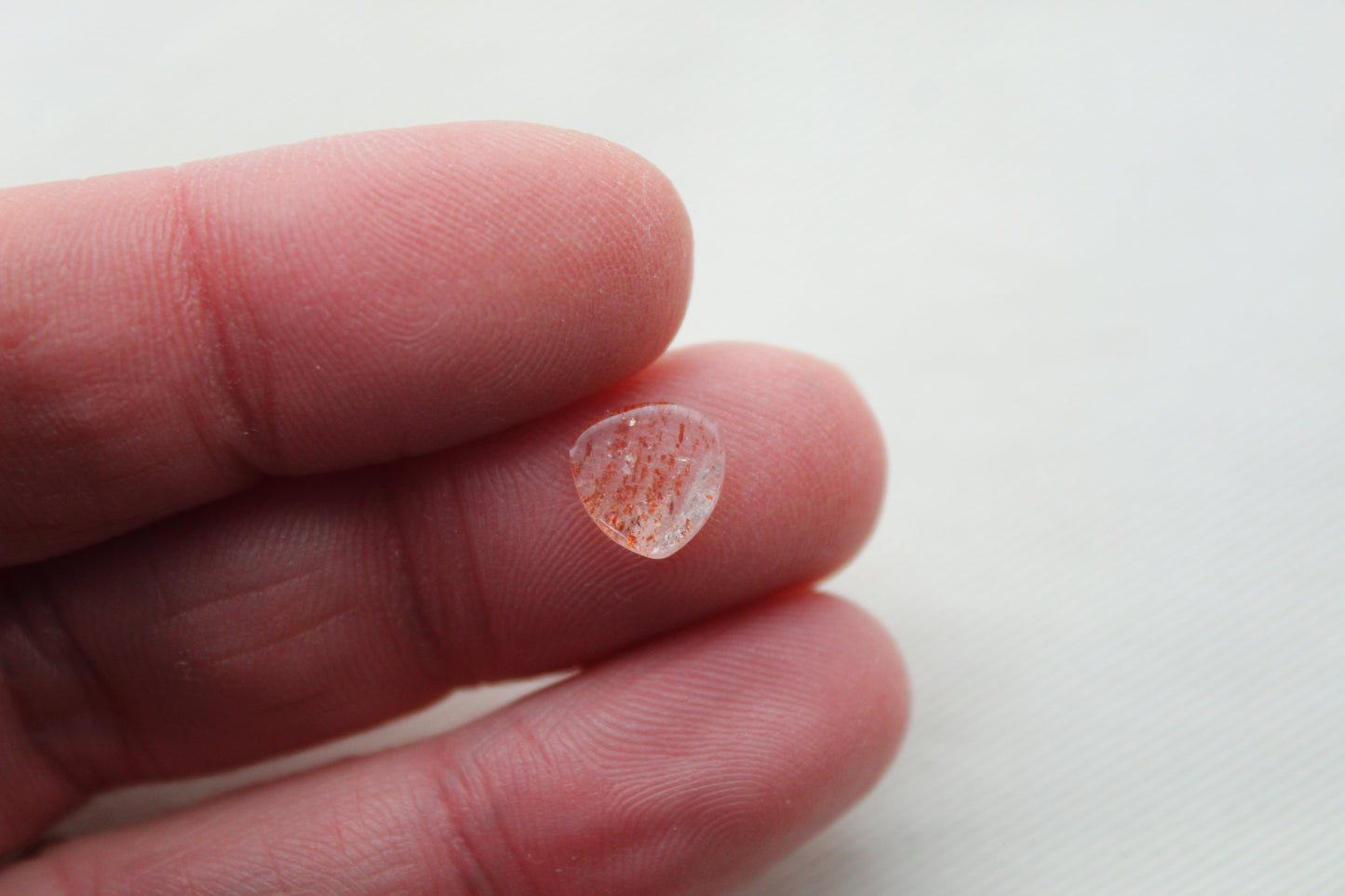 TWO sunstone FLAT cabochons 8MM Gemstones trillion