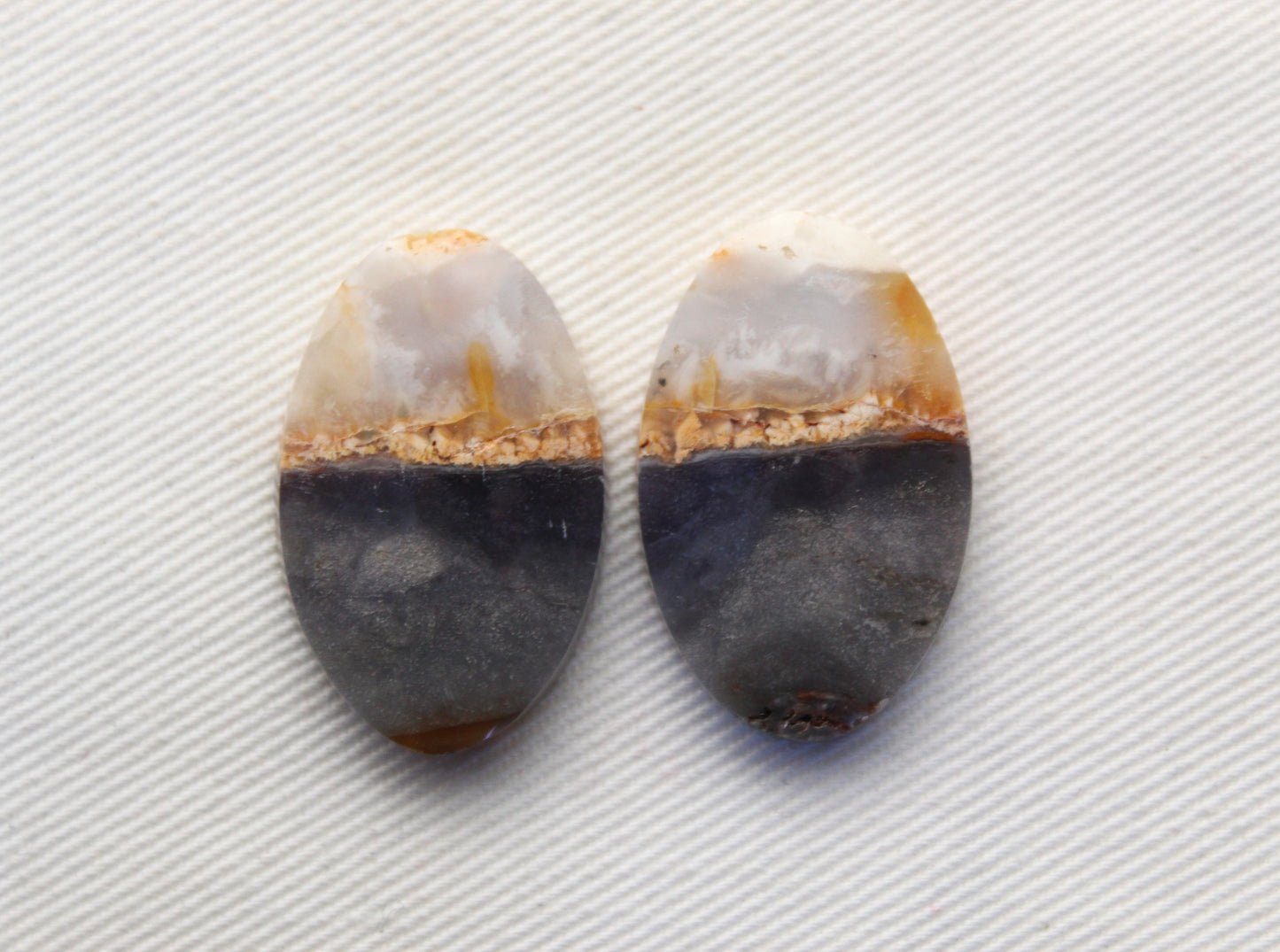 NICE Chalcedony cabochons Pair purple oval