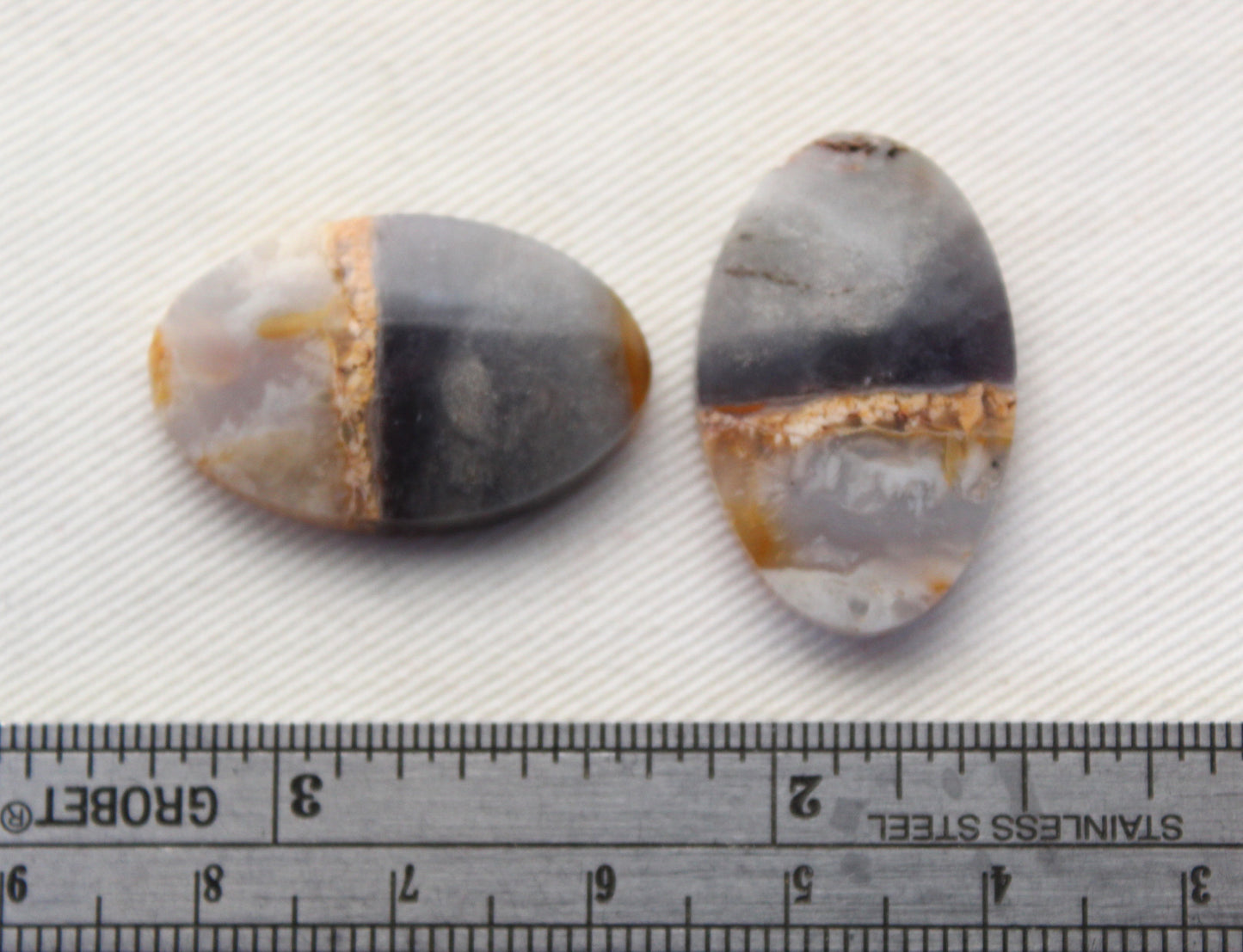 NICE Chalcedony cabochons Pair purple oval