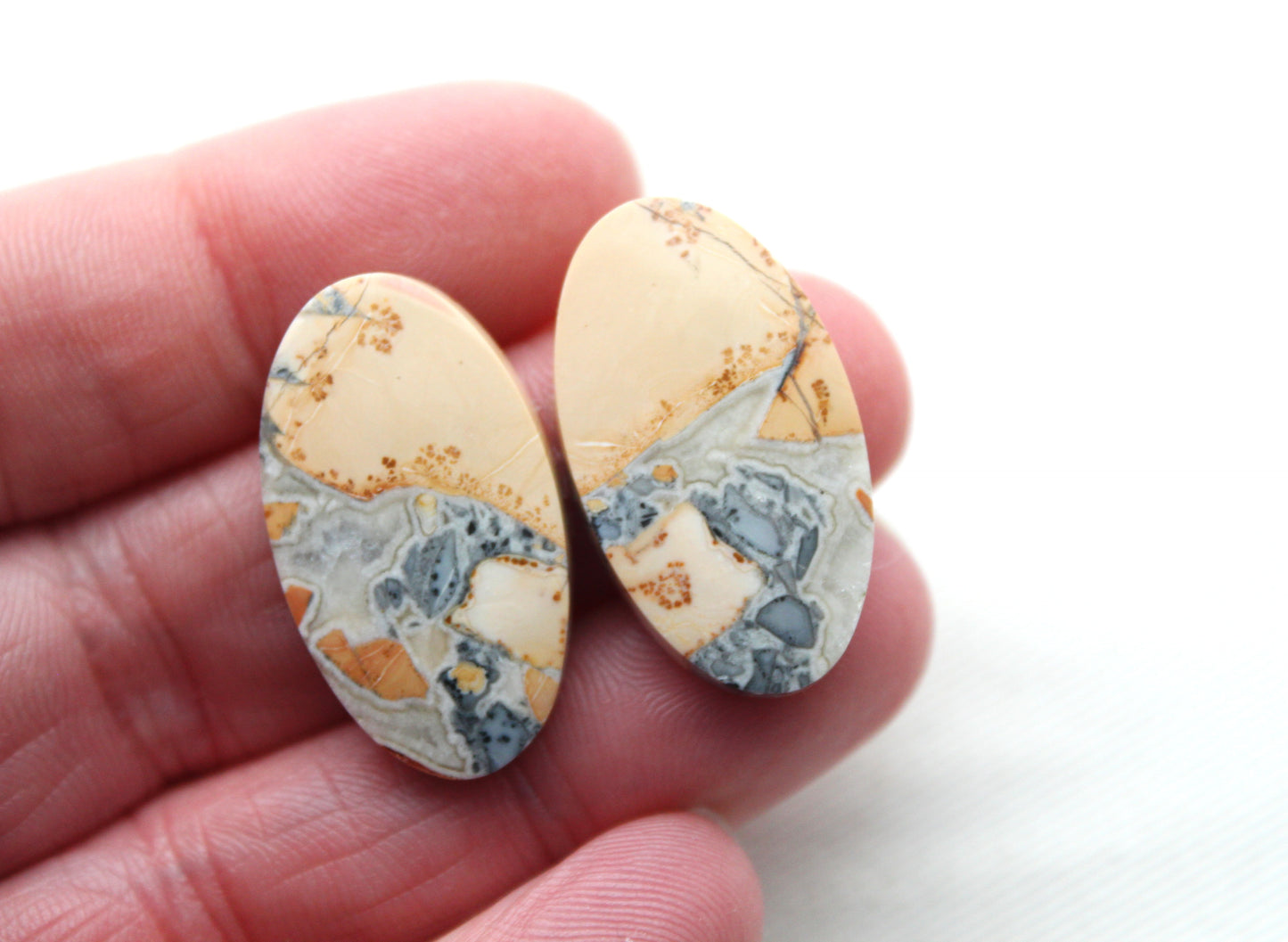 Maligano Jasper Oval cabochons pair Gemstone