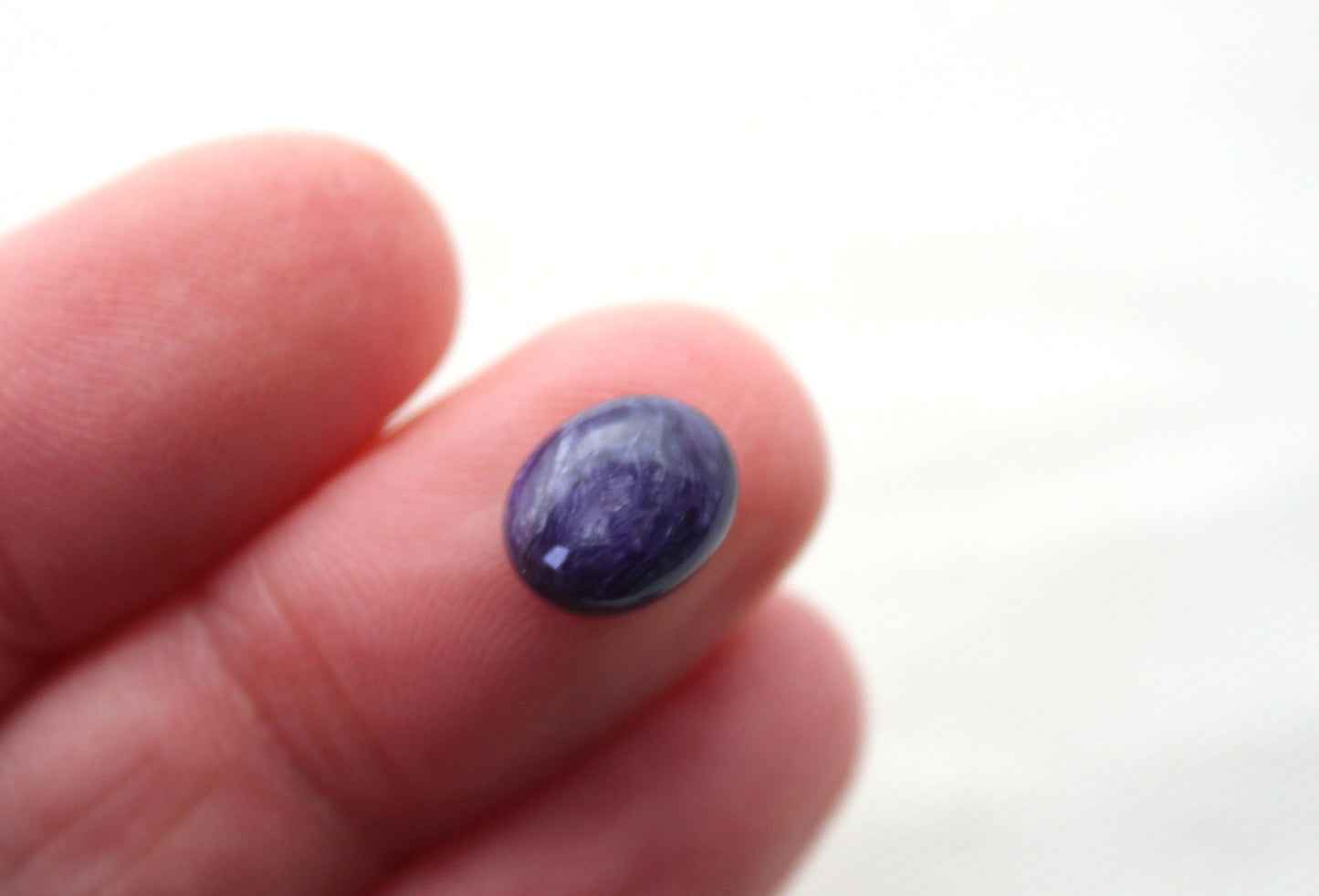 TWO Charoite oval Cabochon purple Gemstone 8x10MM