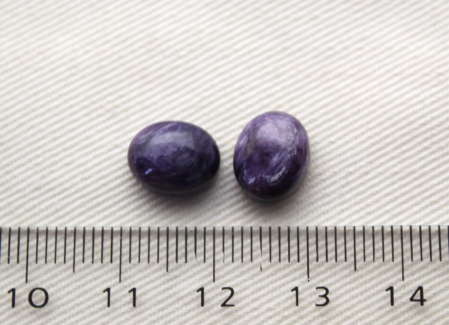 TWO Charoite oval Cabochon purple Gemstone 8x10MM