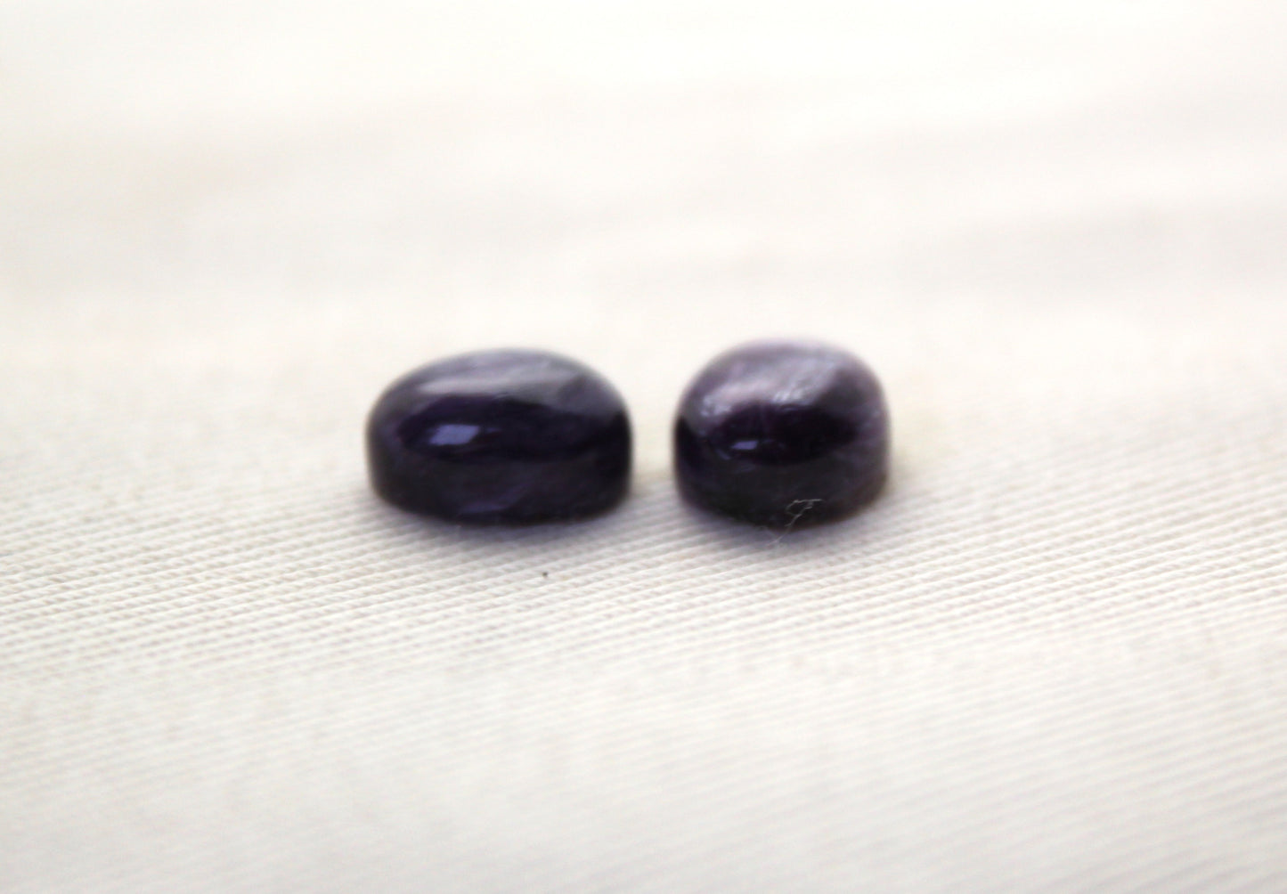 TWO Charoite oval Cabochon purple Gemstone 8x10MM