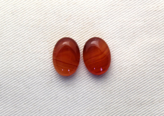 TWO Banded Agate cabochon Gemstone Oval 10X14MM