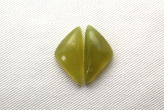 Vesuvianite Cabochon Pair Gemstone light green