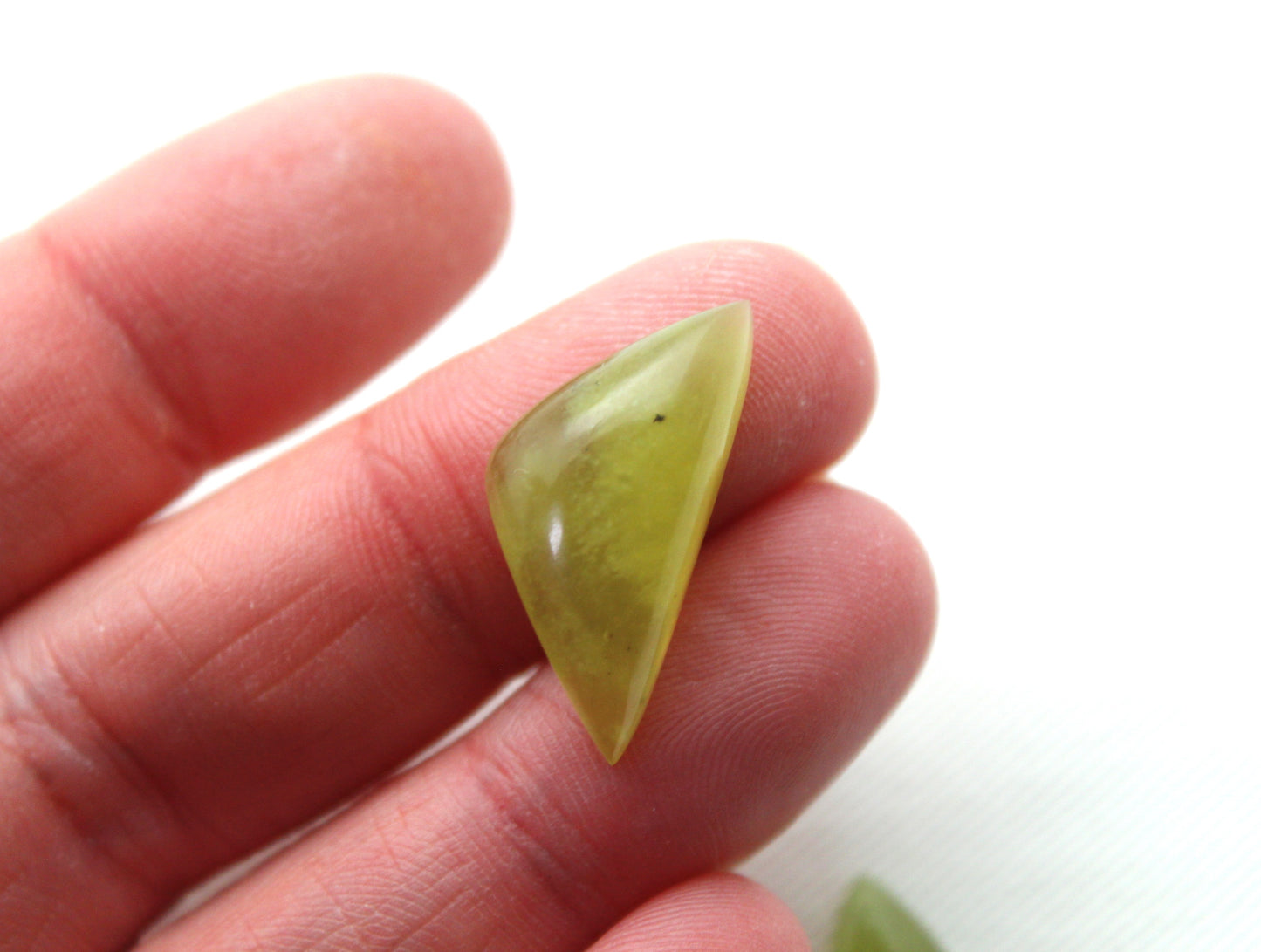 Vesuvianite Cabochon Pair Gemstone light green