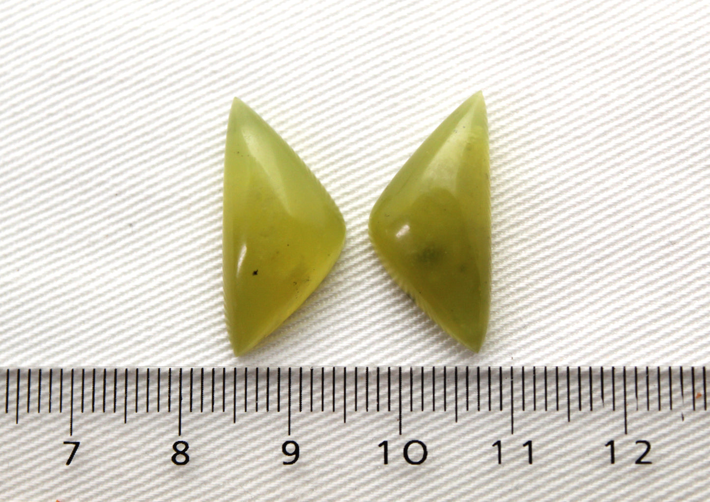 Vesuvianite Cabochon Pair Gemstone light green