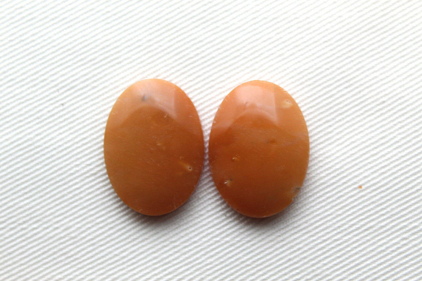 Yellow Chrysoprase Cabochon Pair Gemstone Oval