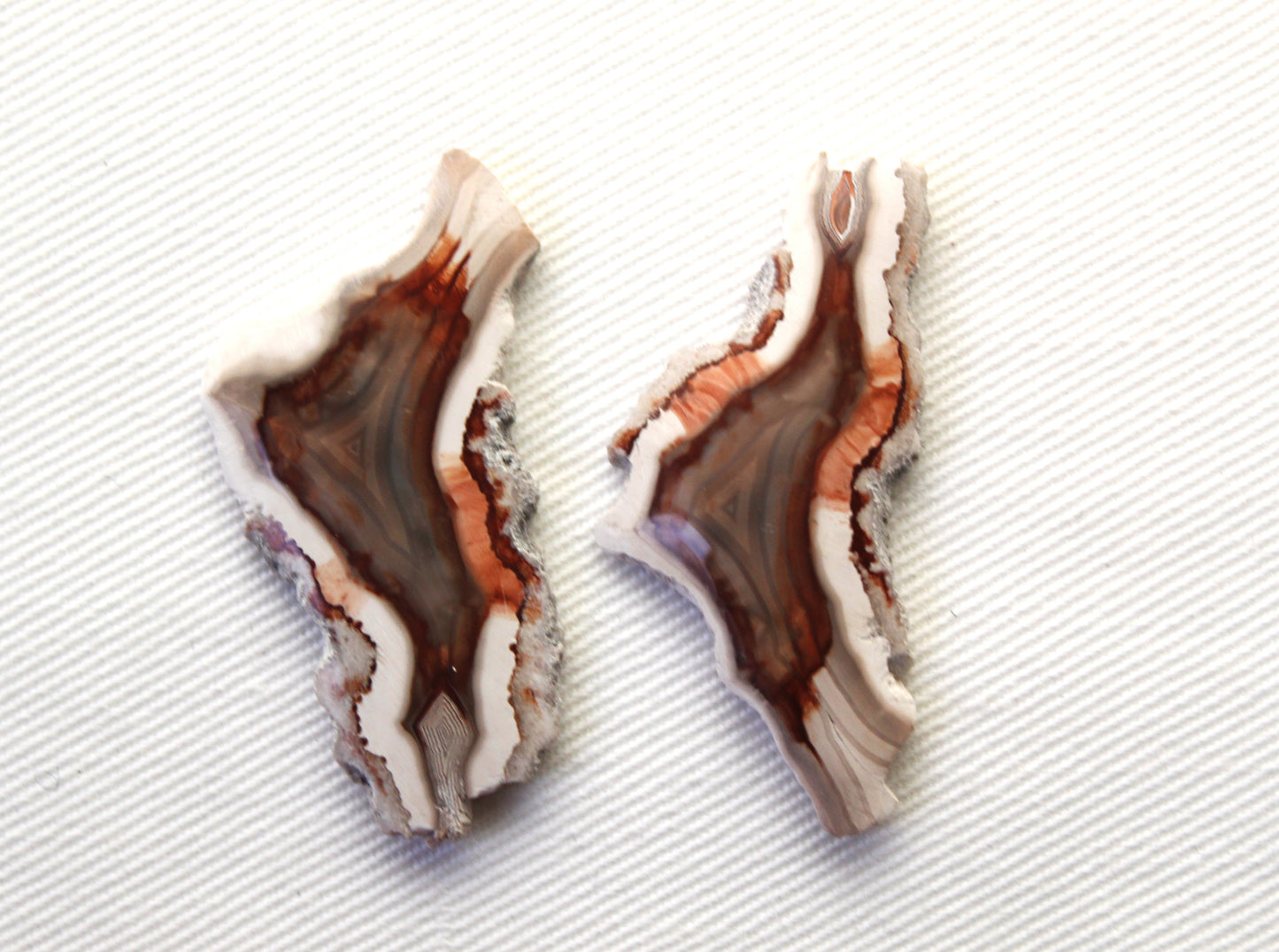 Sliced Agate Pair Gemstones freeform natural