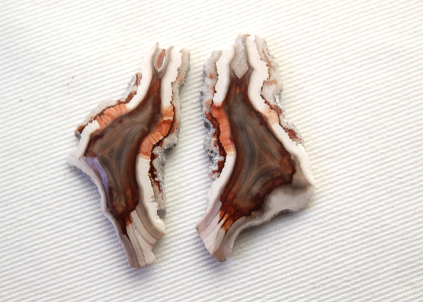 Sliced Agate Pair Gemstones freeform natural