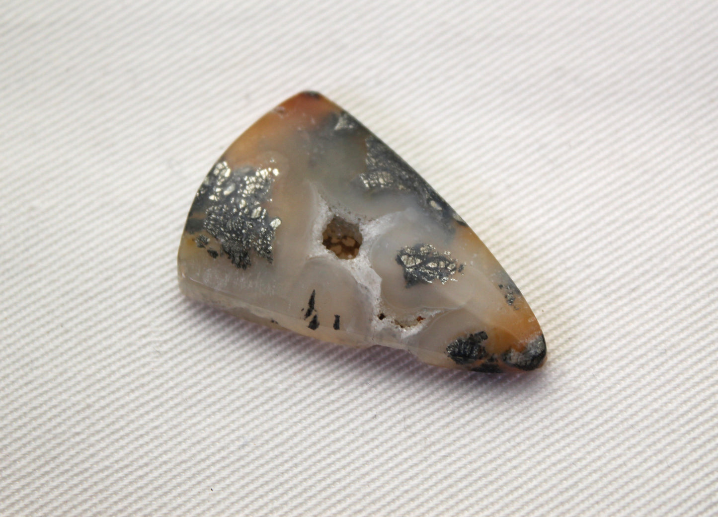 Marcasite in Agate Cabochon Gemstone