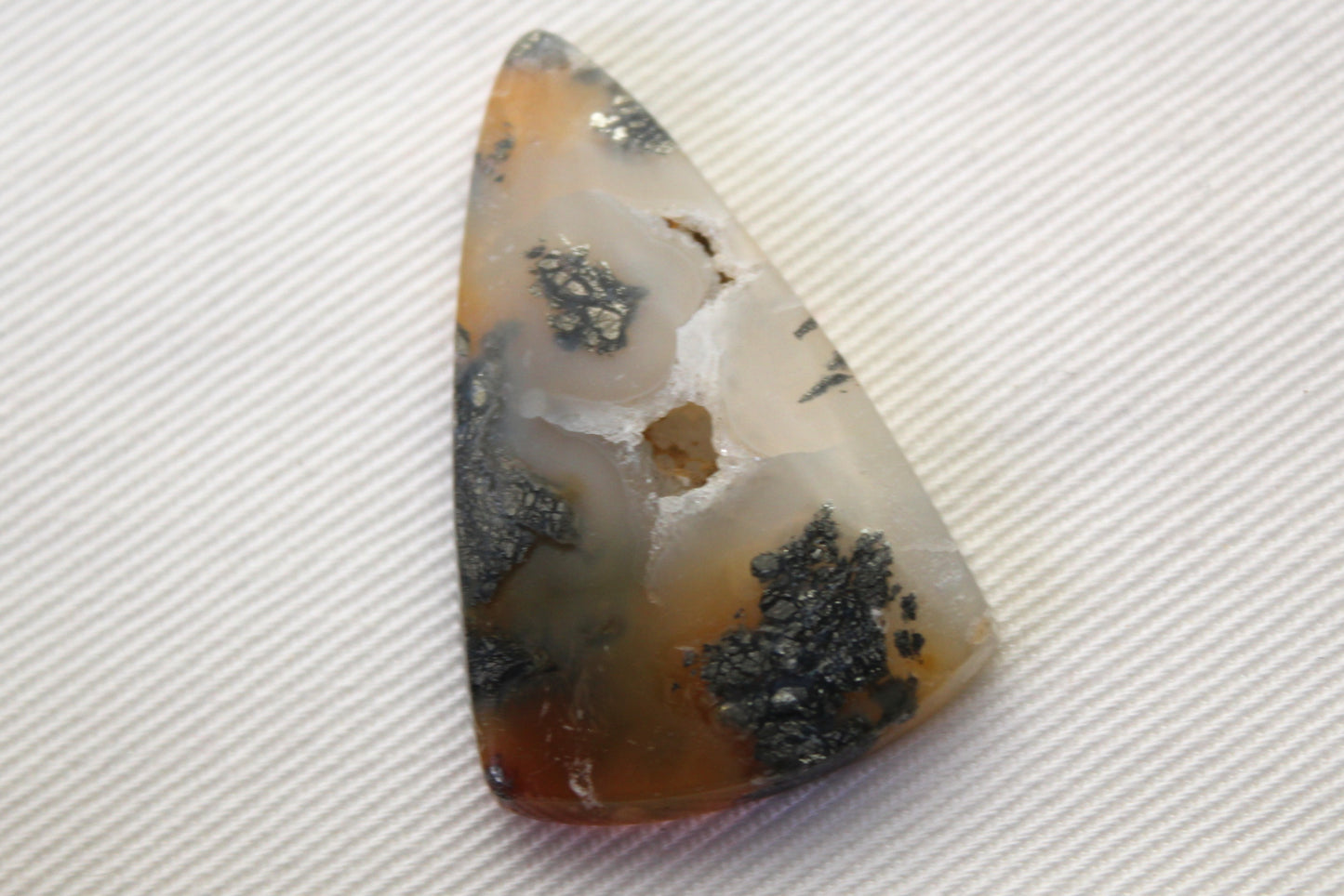 Marcasite in Agate Cabochon Gemstone