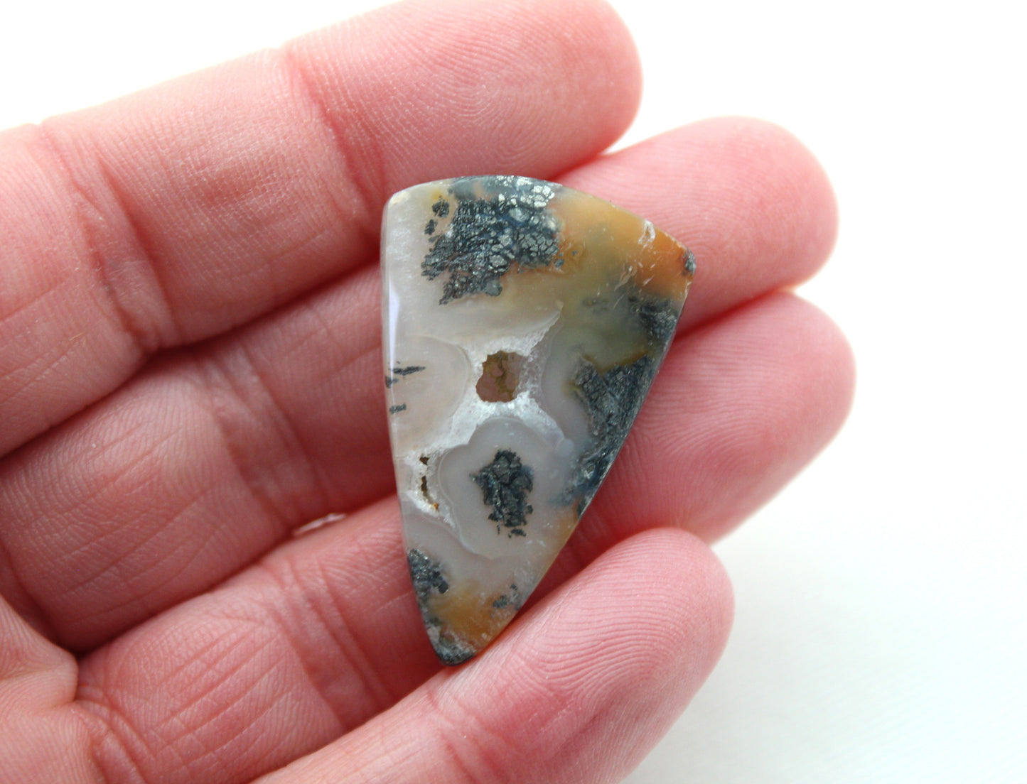 Marcasite in Agate Cabochon Gemstone