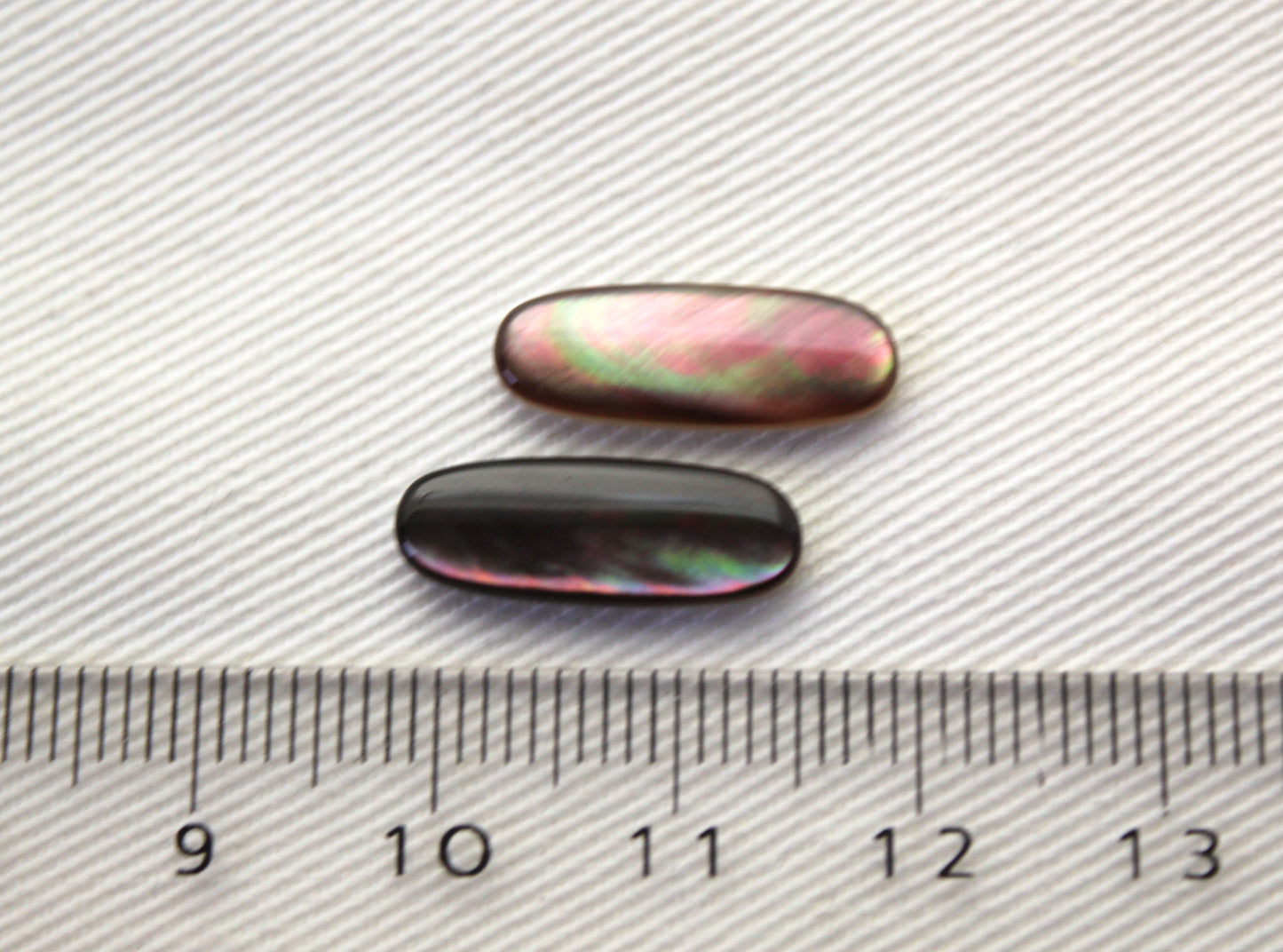 Two Mother of Pearl cabochons Gemstone long oval 6x17MM