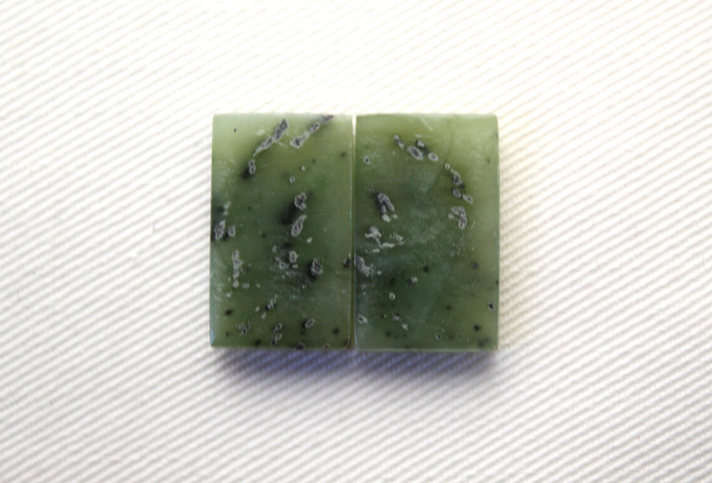 Nephrite Jade Cabochons Pair Gemstone moss green rectangle