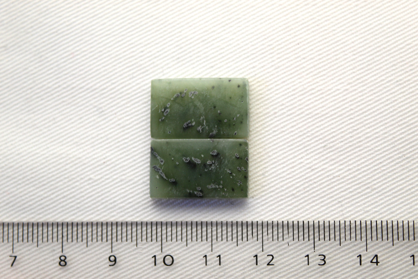 Nephrite Jade Cabochons Pair Gemstone moss green rectangle