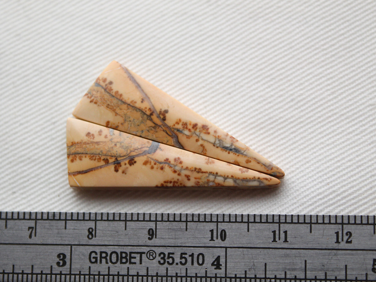 Maligano Jasper cabochons pair Gemstone triangle