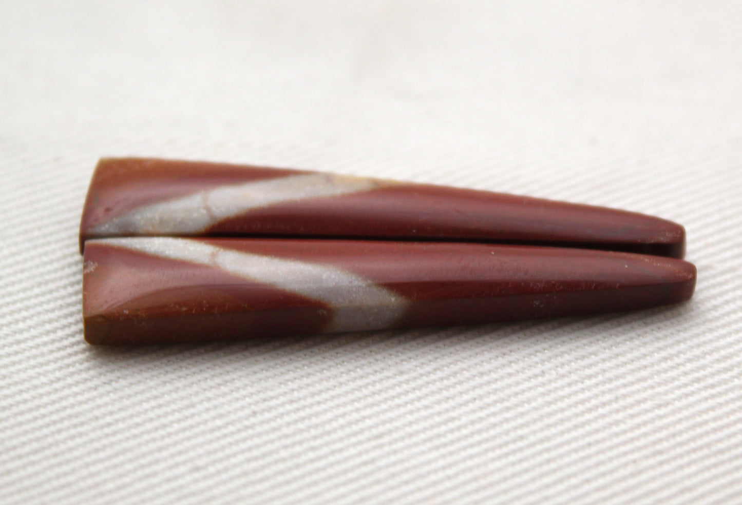 Nice Pair of Australian Jasper Cabochons gray terra cotta