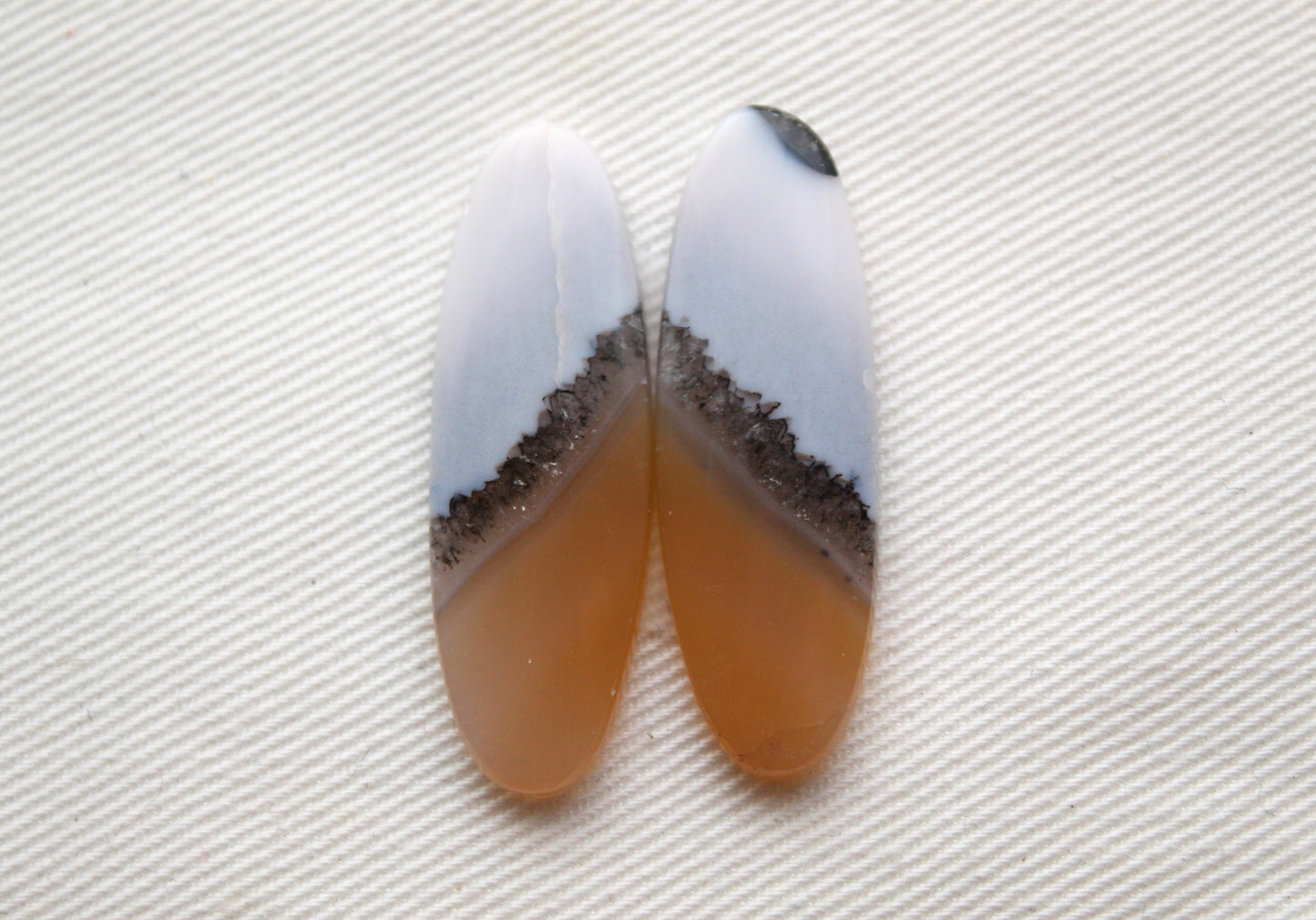 Pair Indonesian Timor Agate Cabochons gemstone natural