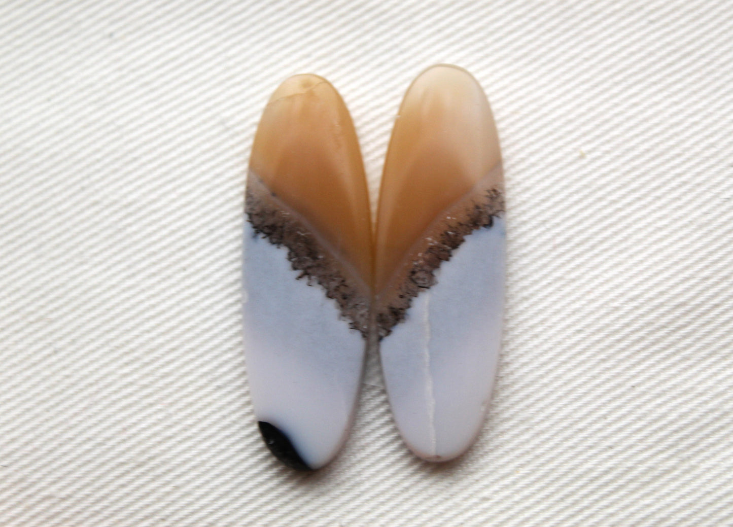 Pair Indonesian Timor Agate Cabochons gemstone natural