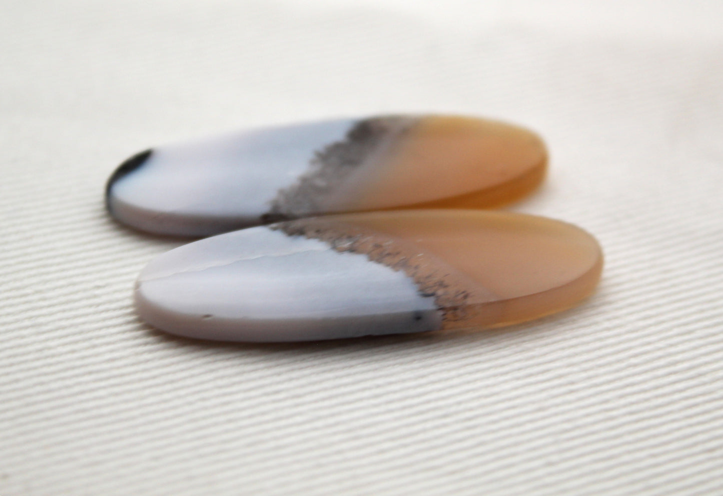 Pair Indonesian Timor Agate Cabochons gemstone natural