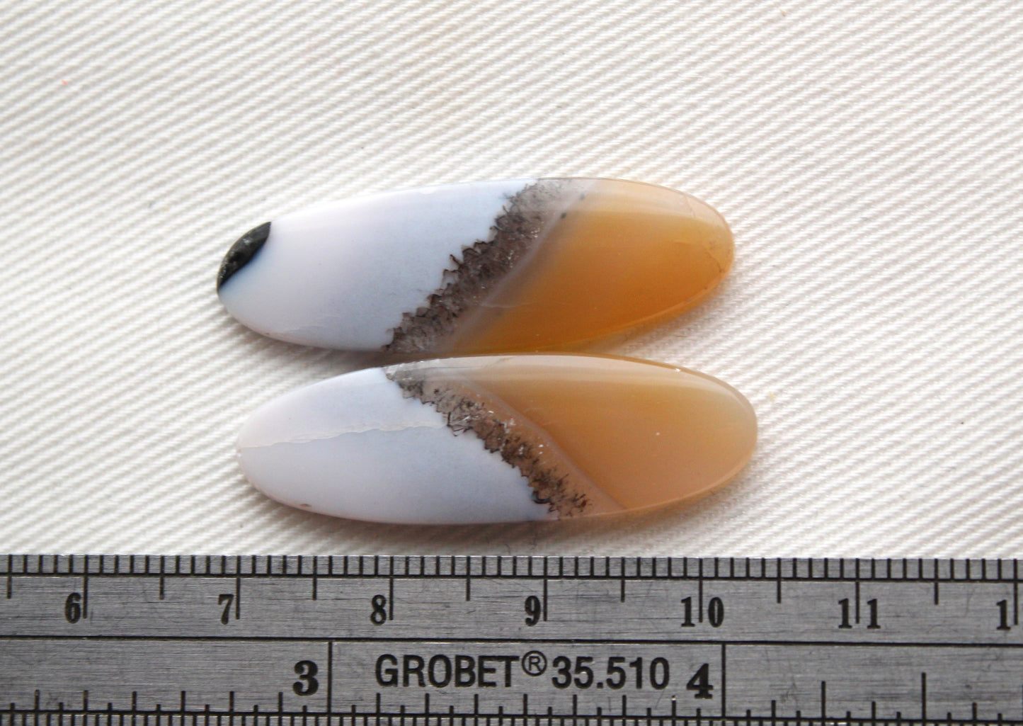 Pair Indonesian Timor Agate Cabochons gemstone natural