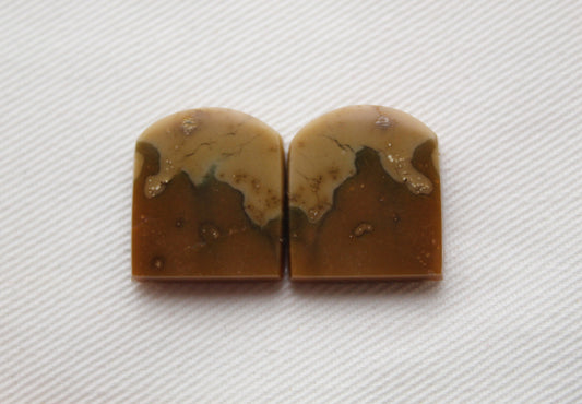 Nice Pair of Jasper Cabochons gemstones green