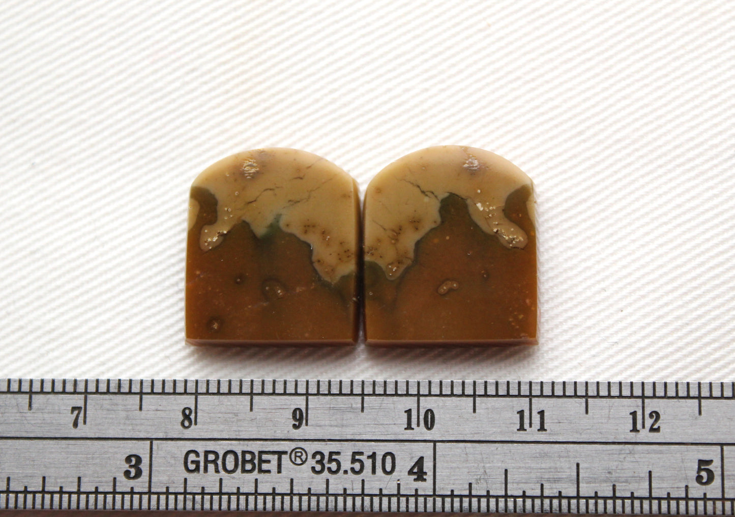 Nice Pair of Jasper Cabochons gemstones green