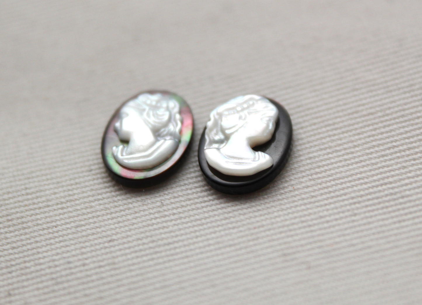 Mother of Pearl on Abalone CAMEO Gemstone oval 14X10MM