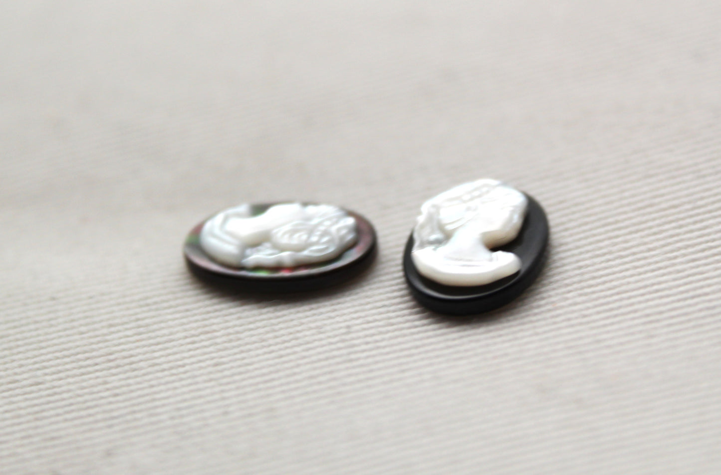 Mother of Pearl on Abalone CAMEO Gemstone oval 14X10MM