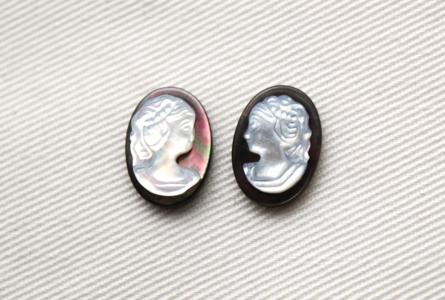 Mother of Pearl on Abalone CAMEO Gemstone oval 14X10MM