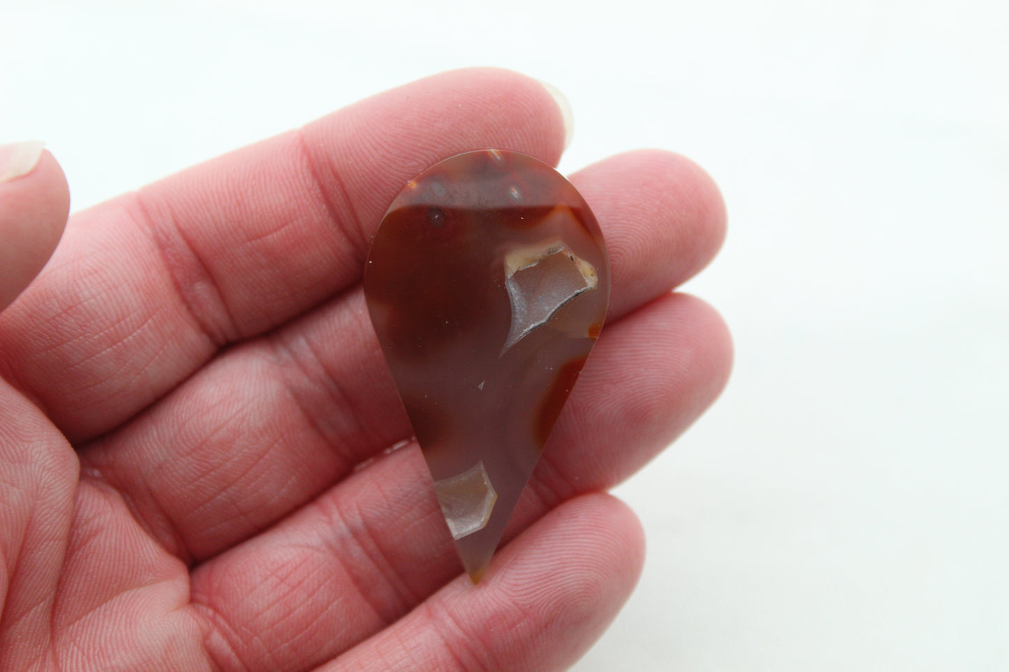 Mexican Agate freeform cabochon orange gemstone