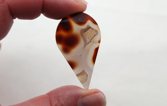 Mexican Agate freeform cabochon orange gemstone