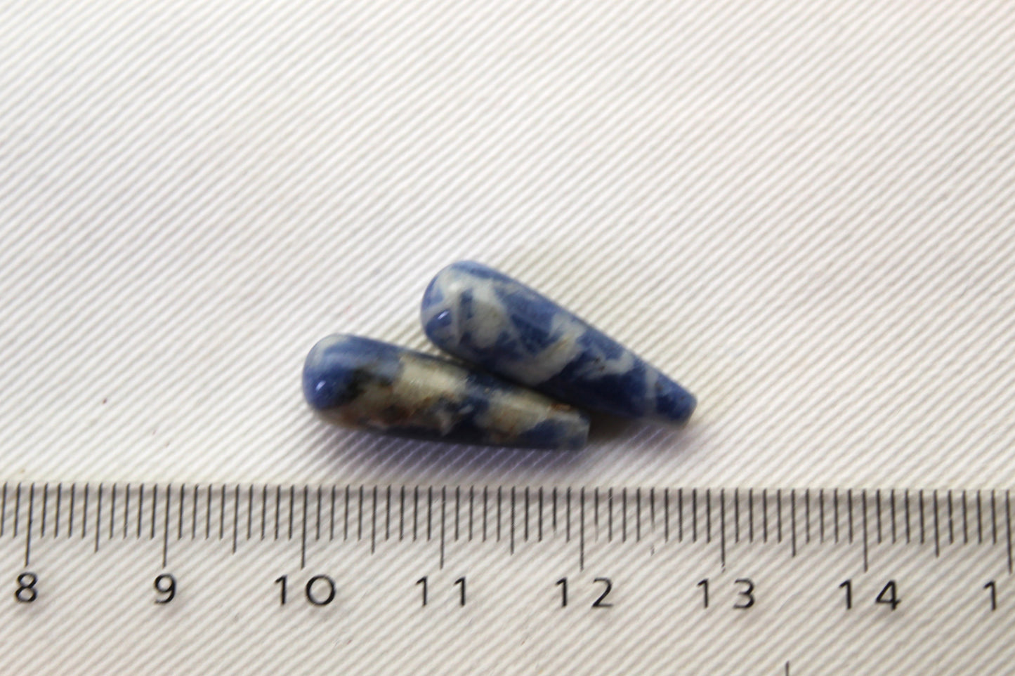 DRILLED Set of two Sodalite Gemstones drop blue