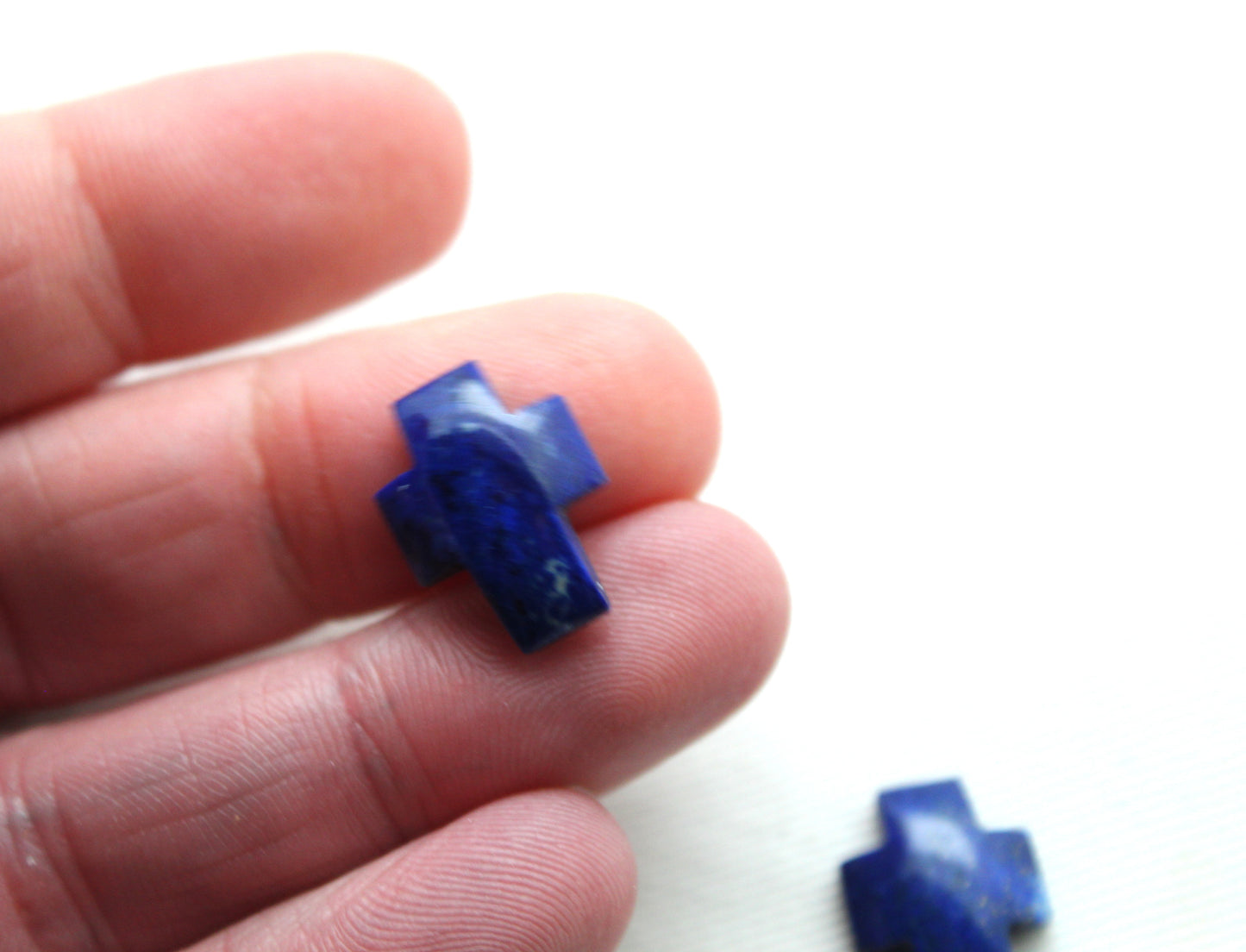 Pair of Lapis Lazuli cabochons Gemstones Cross 12X16MM