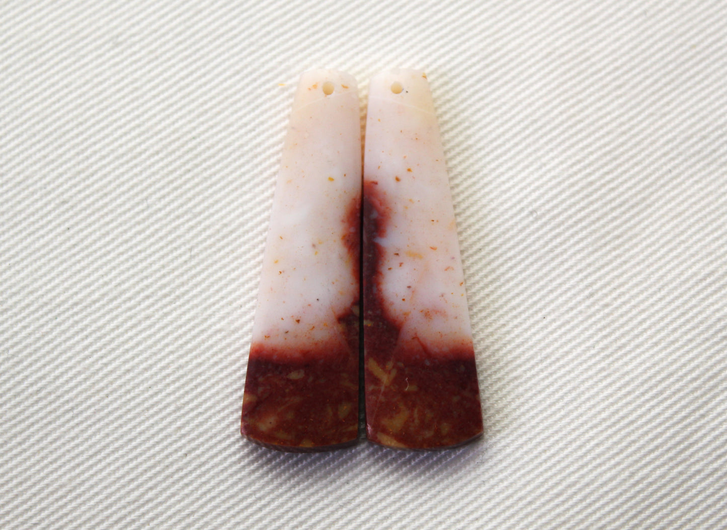 Pair Indonesian Agate Cabochons gemstone natural DRILLED