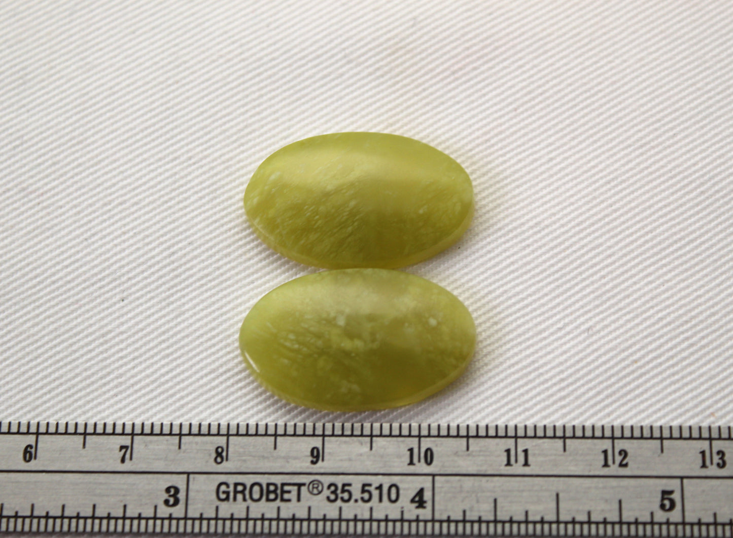 Vesuvianite Cabochon Pair Gemstone light green Oval