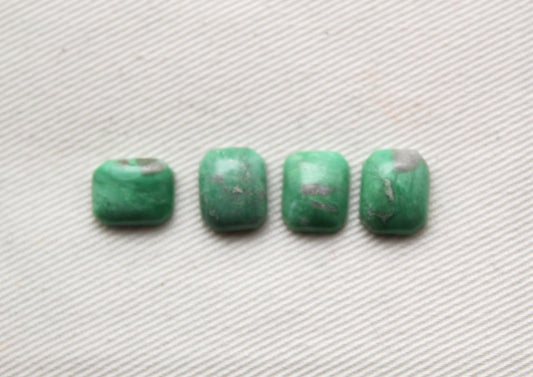 FOUR Variscite Emerald cut cabochons 8X10MM green Gemstones