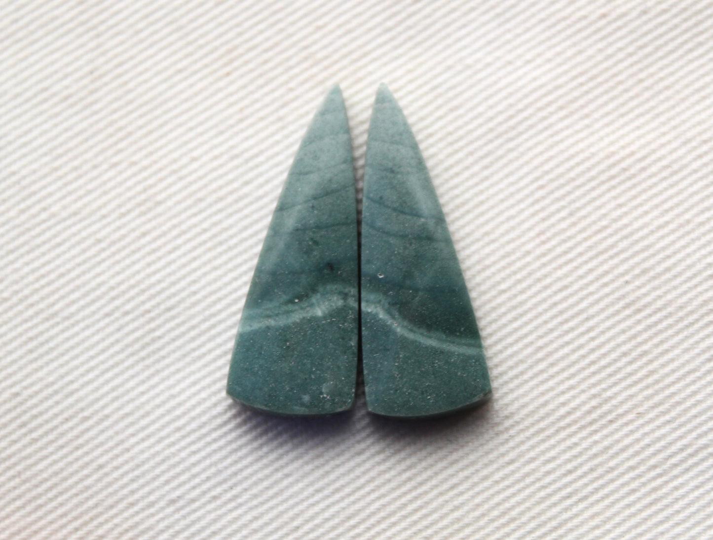 Pair of green Imperial Jasper Cabochons