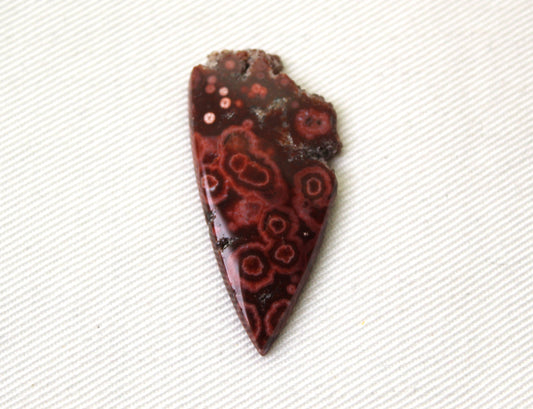 River Jasper Cabochon Gemstone red prink with Druzy