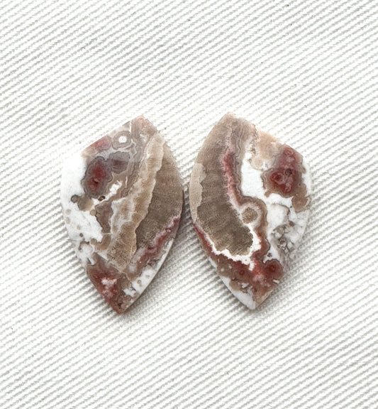 River Jasper Cabochon Pair Gemstone beige