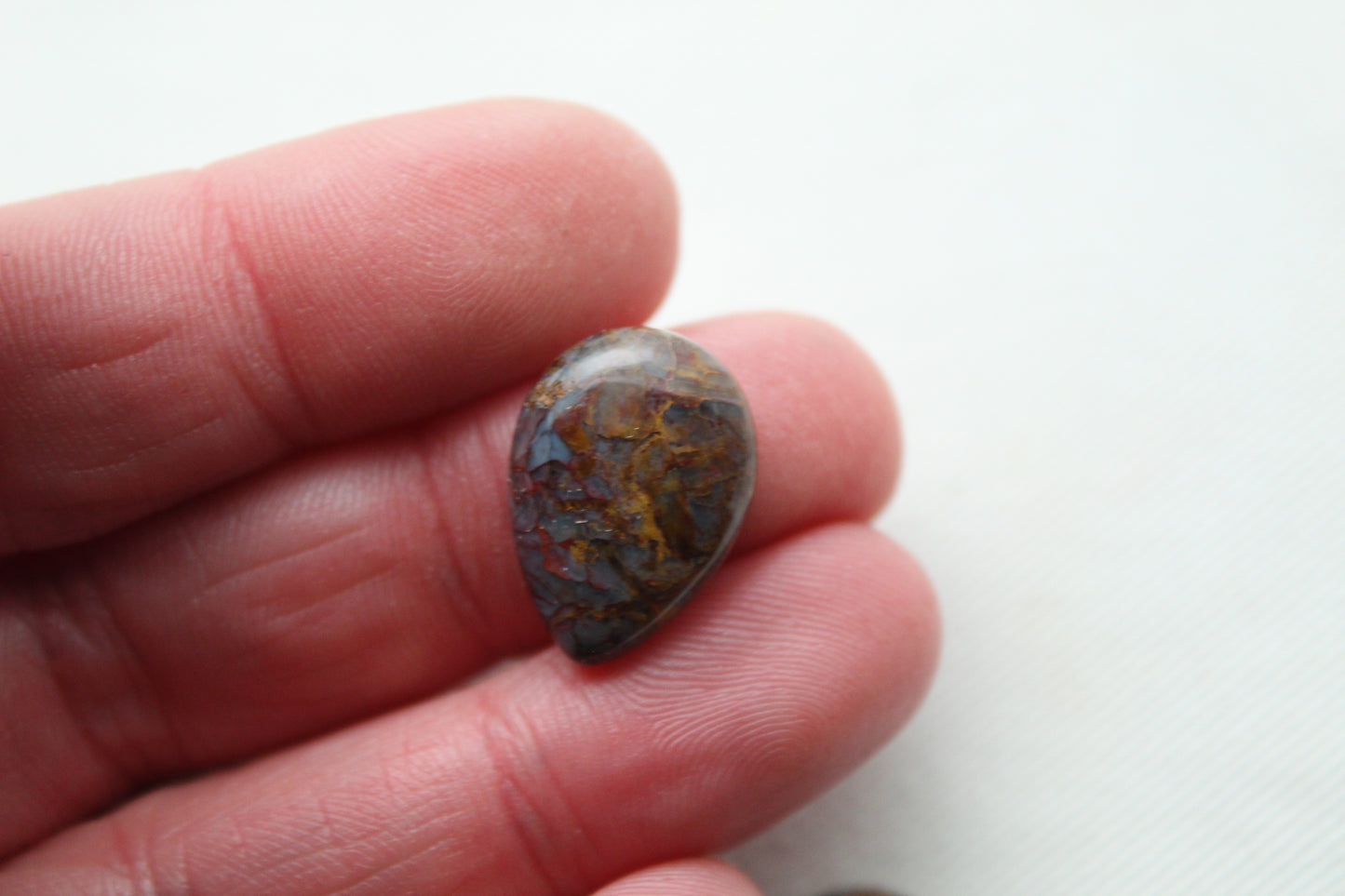 Pair Pietersite Cabochon pear shape gemstone 13x18MM